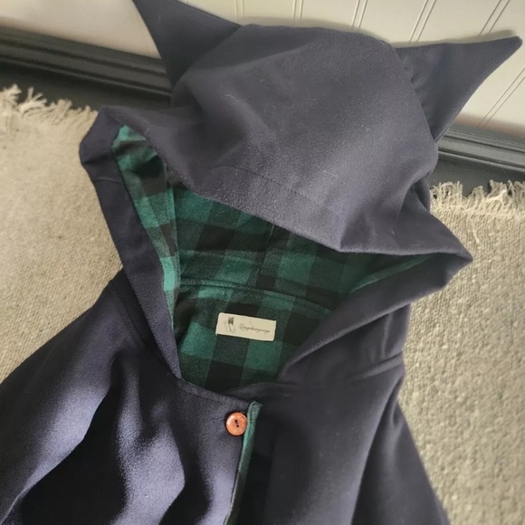 Lingchenyanyu Kitty Cat Cape Poncho With Plaid Trim Youth L/XL EUC Preppy. - Picture 4 of 13